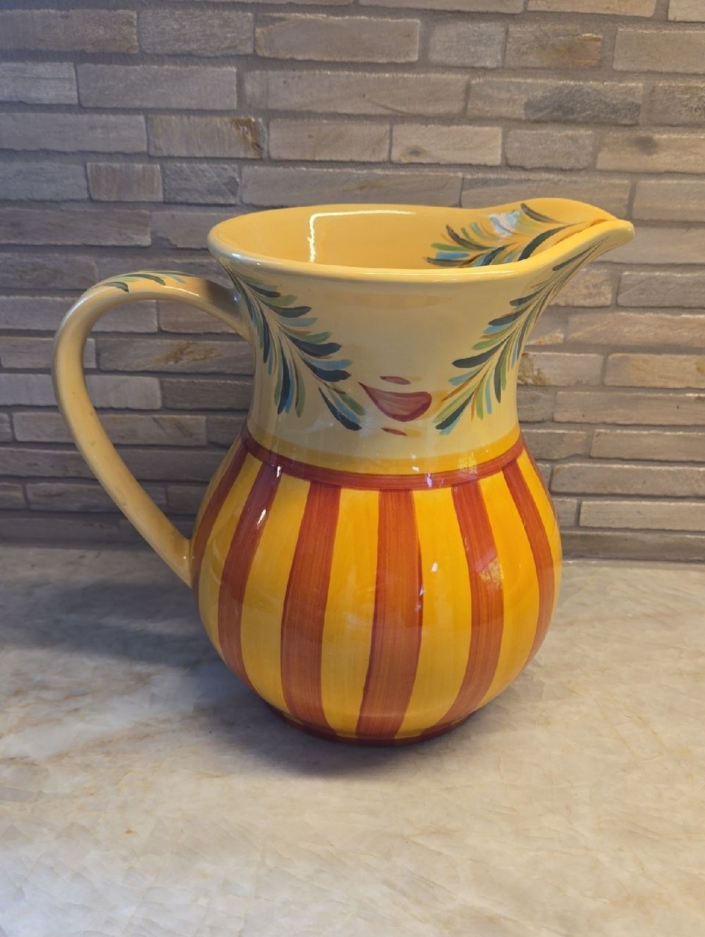 Gail Pittman Siena Hand Painted 48 Oz Pitcher Southern Living at Home SLAH